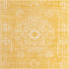 Unique Loom Tradition T-HERITAGE-5216B Yellow Area Rug Square Top-down Image