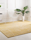 Unique Loom Tradition T-HERITAGE-5216B Yellow Area Rug Square Lifestyle Image