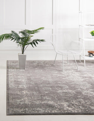 Unique Loom Tradition T-Heritage-5257a Dark Gray Area Rug Square Lifestyle Image