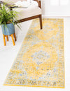 Unique Loom Tradition T-HERITAGE-5258A Yellow Area Rug Runner Lifestyle Image Feature