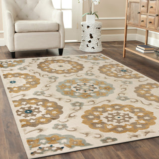 LR Resources Tranquility 81361 Moonrock / Light Blue Area Rug Alternate Image