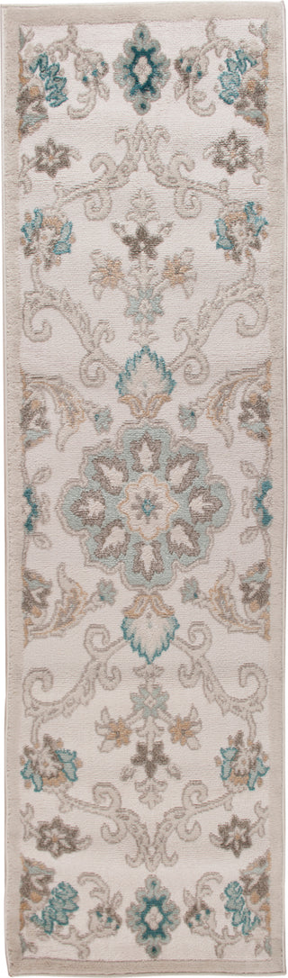 LR Resources Tranquility 81365 Fungi / Light Blue Area Rug 