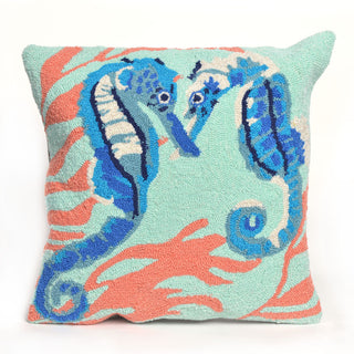 Trans Ocean Frontporch Seahorses Blue 1'6'' Square