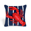 Trans Ocean Frontporch Lobster On Stripes Navy 1'6'' Square