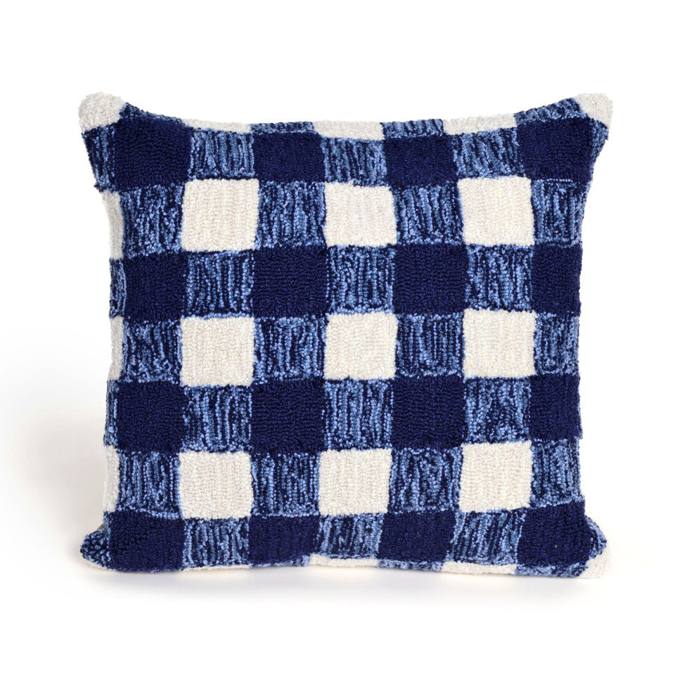 Trans Ocean Frontporch Gingham Blue 1'6'' Square
