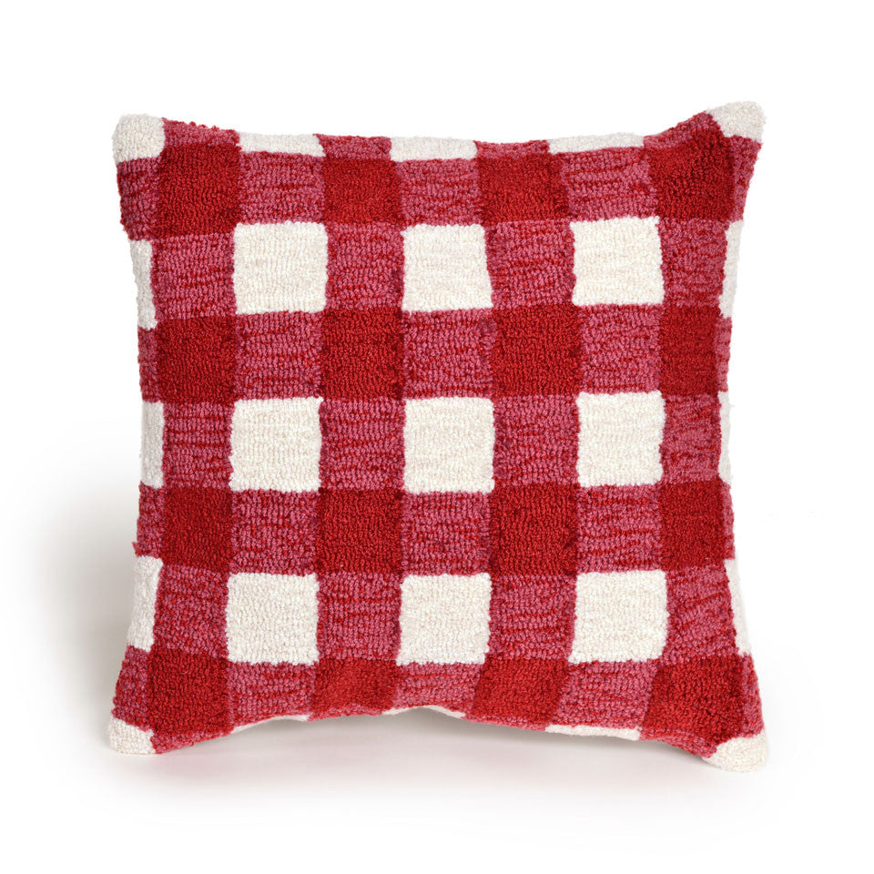 Trans Ocean Frontporch Gingham Red 1'6'' Square