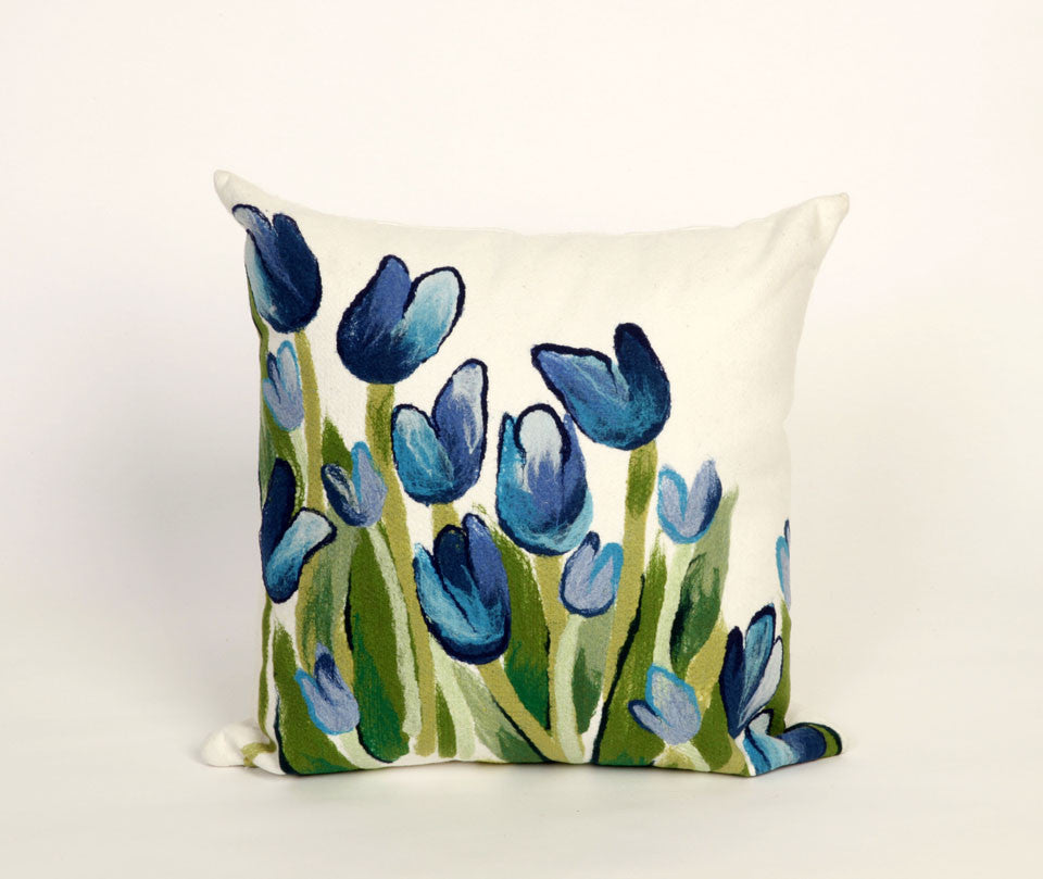 Trans Ocean Visions II Allover Tulips Blue 1'8'' Square