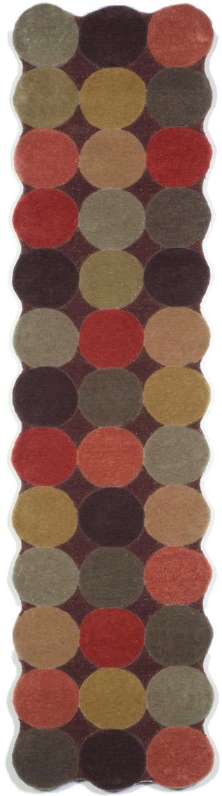 Trans Ocean Amalfi Circles Brown Area Rug by Liora Manne 2'0'' X 8'0'' Runner