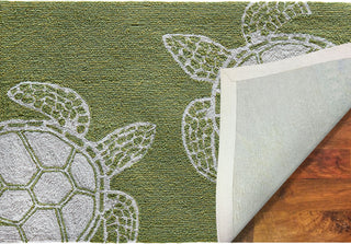 Trans Ocean Capri Turtle Greenery Area Rug Mirror by Liora Manne 