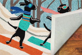 Trans Ocean Frontporch Dachshund Through The Snow Pastel Area Rug Mirror by Liora Manne 