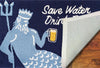 Trans Ocean Frontporch Save Water Drink Beer Navy Area Rug Mirror by Liora Manne 