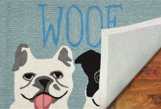 Trans Ocean Frontporch Le Woof Blue Area Rug Mirror by Liora Manne 