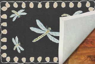 Trans Ocean Frontporch Dragonfly Black/Grey Area Rug Mirror by Liora Manne 