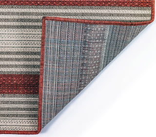 Trans Ocean Riviera Stripe Red Area Rug Mirror by Liora Manne 