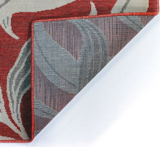 Trans Ocean Riviera Leaf Red Area Rug Mirror by Liora Manne 