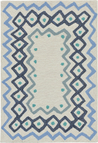 Trans Ocean Capri Ethnic Border Blue Area Rug Mirror by Liora Manne Main Image