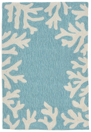 Trans Ocean Capri Coral Bdr Blue Area Rug Main