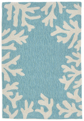 Trans Ocean Capri Coral Border Aqua Area Rug by Liora Manne 2' 0'' X 3' 0''