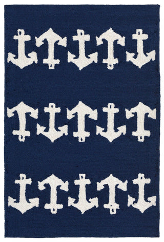 Trans Ocean Capri Anchor Navy Area Rug Main