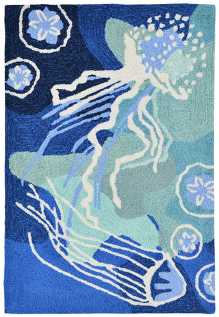 Trans Ocean Capri Jelly Fish Blue Area Rug Main