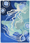 Trans Ocean Capri Jelly Fish Blue Area Rug by Liora Manne 2' 0'' X 3' 0''
