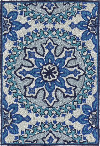 Trans Ocean Capri Moroccan Medallion Blue Area Rug Mirror by Liora Manne Main Image