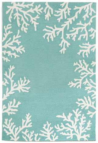 Trans Ocean Capri Coral Border Aqua Area Rug by Liora Manne main image