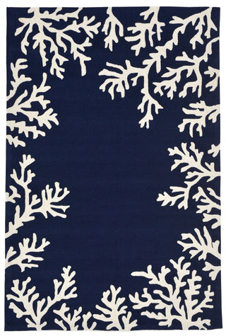 Trans Ocean Capri Coral Border Navy Area Rug by Liora Manne main image