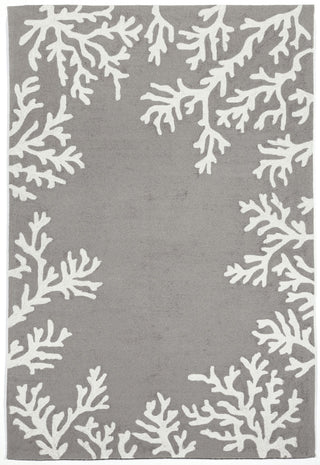 Trans Ocean Capri Coral Border Silver Area Rug by Liora Manne main image