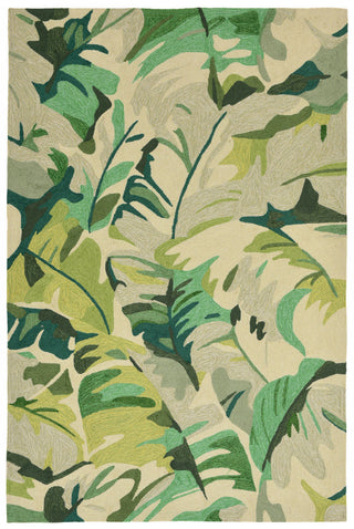 Trans Ocean Capri Palm Leaf Green Area Rug main image