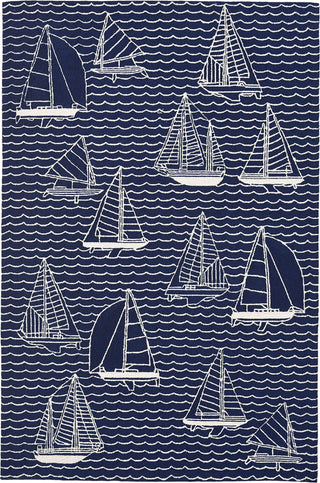 Trans Ocean Capri Sails Blue Area Rug Mirror by Liora Manne main image