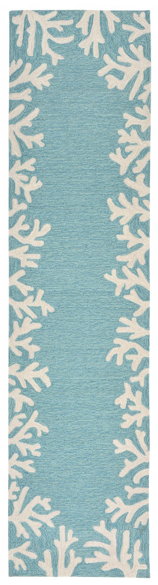 Trans Ocean Capri Coral Bdr Blue Area Rug Main