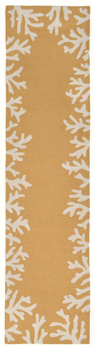 Trans Ocean Capri Coral Bdr Yellow Area Rug Main