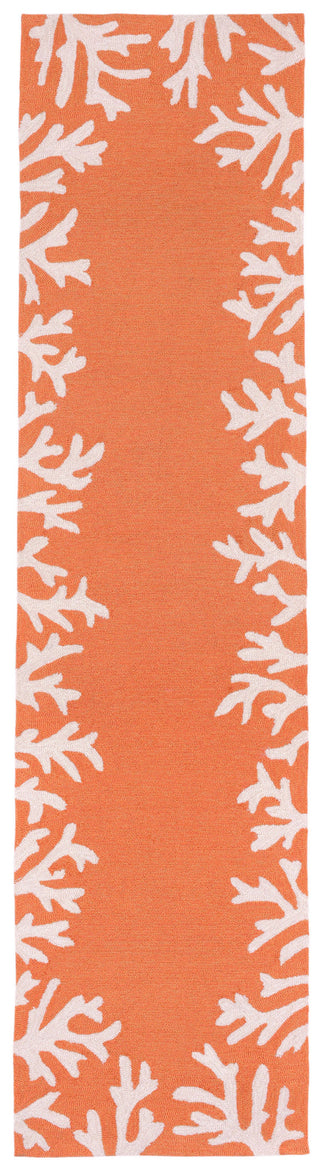 Trans Ocean Capri Coral Bdr Orange Area Rug Main