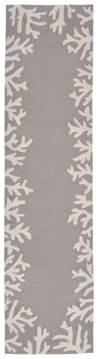 Trans Ocean Capri Coral Border Silver Area Rug by Liora Manne 2'0'' X 8'0'' Runner