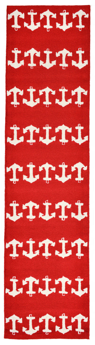 Trans Ocean Capri Anchor Red Area Rug 2'0'' X 8'0'' Runner