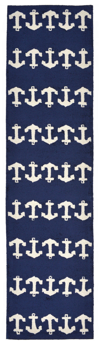 Trans Ocean Capri Anchor Navy Area Rug 2'0'' X 8'0'' Runner