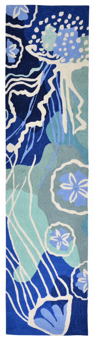 Trans Ocean Capri Jelly Fish Blue Area Rug by Liora Manne 2'0'' X 8'0'' Runner