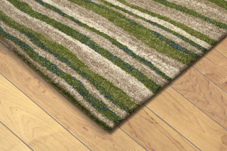Trans Ocean Gobi Waves Green Area Rug by Liora Manne Corner Shot Feature