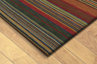 Trans Ocean Inca Stripes Green Area Rug Corner Shot