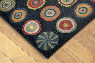 Trans Ocean Inca Pop Circles Blue Area Rug by Liora Manne Corner Shot