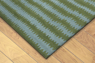 Trans Ocean Inca Ikat Chevron Green Area Rug by Liora Manne Corner Shot Feature