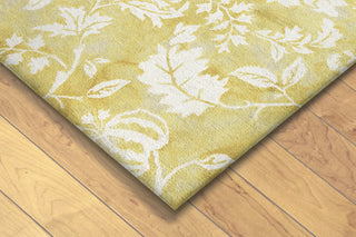 Trans Ocean Jadu Floral Gold Area Rug by Liora Manne Corner Shot Feature