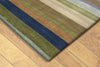 Trans Ocean Oslo Stripes Blue Area Rug Corner Shot