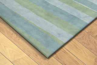 Trans Ocean Piazza Stripes Blue Area Rug by Liora Manne Corner Shot