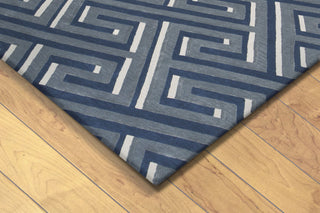 Trans Ocean Roma Maze Blue Area Rug Corner Shot