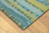 Trans Ocean Seville Mosaic Stripe Blue Area Rug Corner Shot