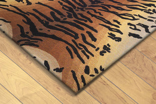 Trans Ocean Seville Tiger Brown Area Rug Corner Shot