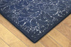 Trans Ocean Seville Modern Damask Denim Area Rug by Liora Manne Corner Shot Feature