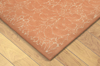 Trans Ocean Seville Modern Damask Orange Area Rug by Liora Manne Corner Shot Feature